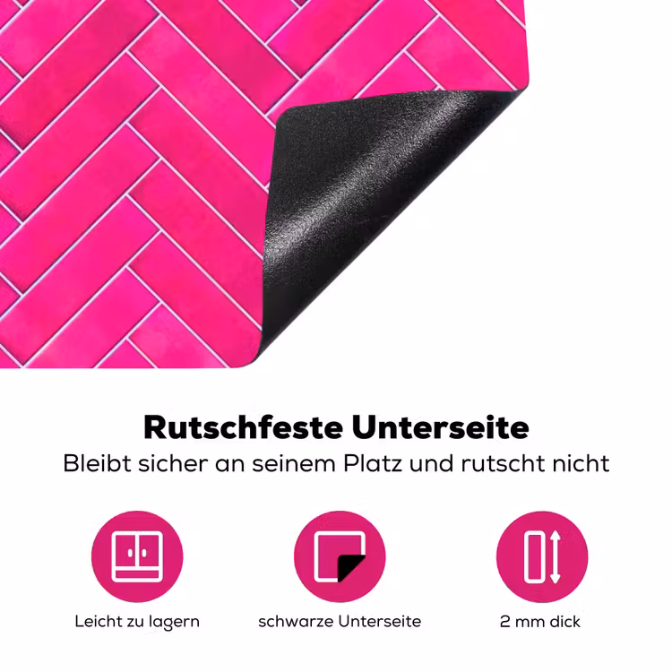 Visgraat - Wandtegel - Fuchsia - Roze Inductie beschermer vinyl 3mm klein 276 -zzzzzzz-lf-onderkant