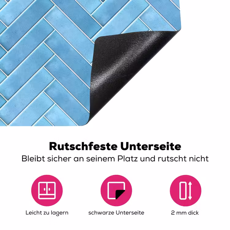 Visgraat - Wandtegel - Lichtblauw Inductie beschermer vinyl 3mm klein 276 -zzzzzzz-lf-onderkant
