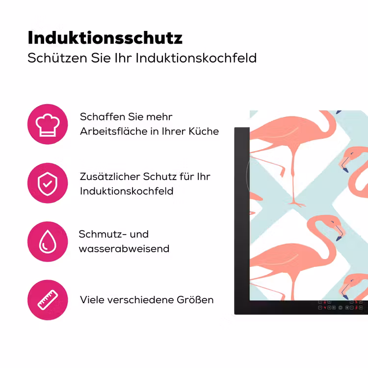 Flamingo - Mintgroen - Ruit Inductie beschermer vinyl 3mm klein 276 -zzzzzzz-lf-ups