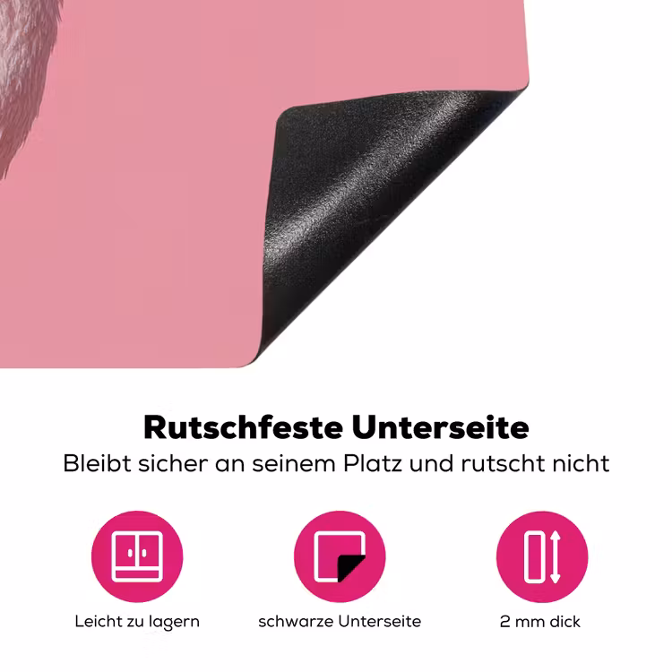 Flamingo - Roze - Koksmuts - Vogel Inductie beschermer vinyl 3mm klein -zzzzzzz-lf-onderkant