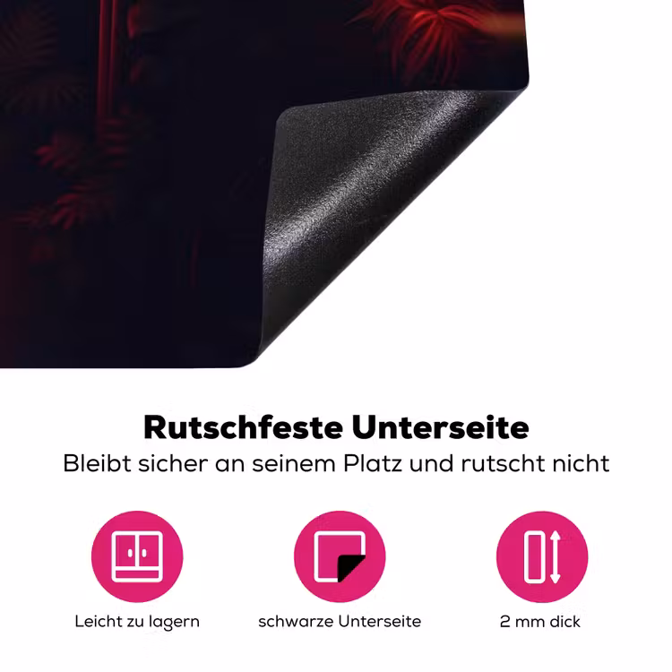 Flamingo - Roze - Neon - Licht Inductie beschermer vinyl 3mm klein -zzzzzzz-lf-onderkant