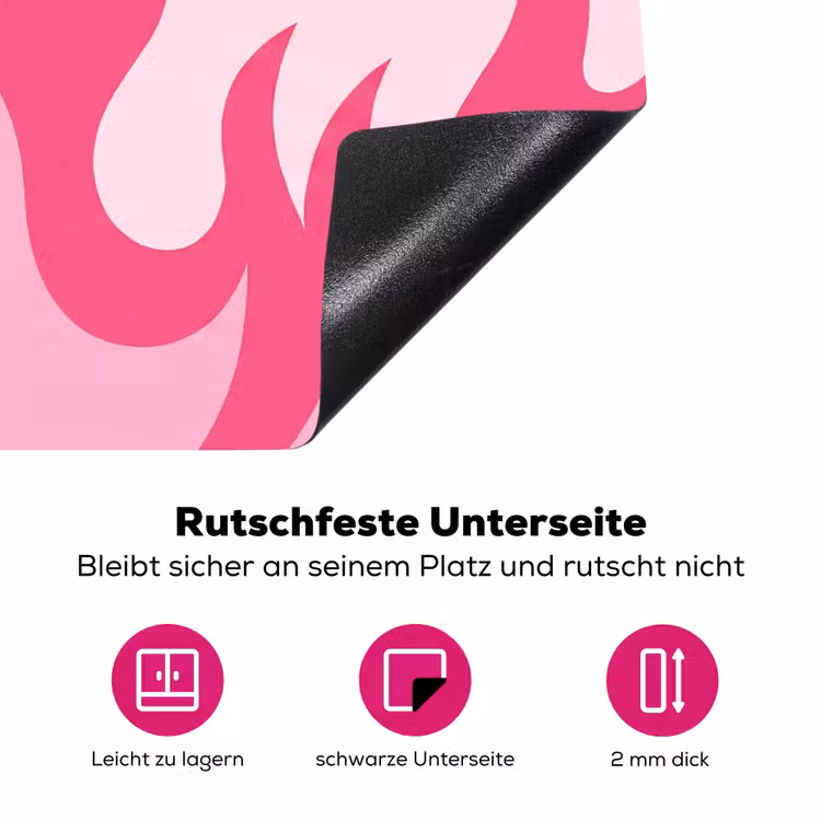 Vlammen - Patroon - Abstract - Modern - Roze Inductie beschermer vinyl 3mm klein -zzzzzzz-lf-onderkant