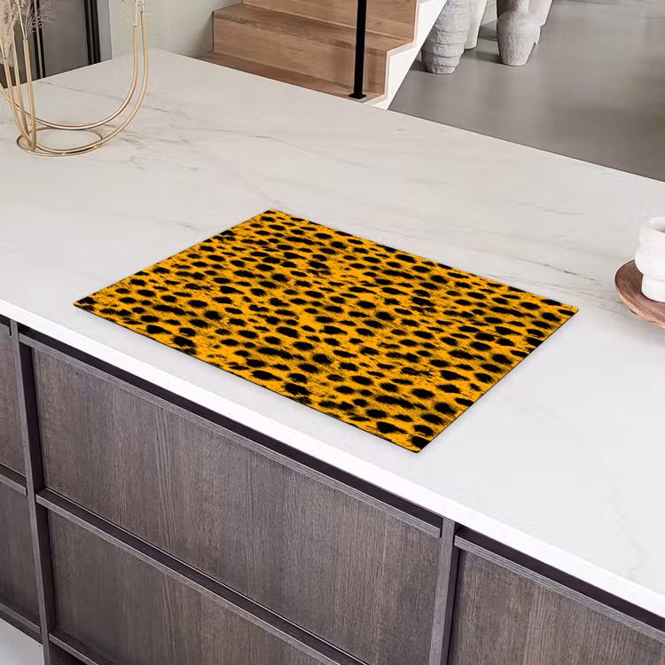 Vlekken - Oranje - Luipaard Inductie beschermer vinyl 3mm klein 276 -sfeer8