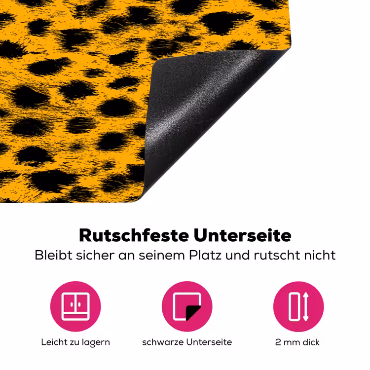 Vlekken - Oranje - Luipaard Inductie beschermer vinyl 3mm klein 276 -zzzzzzz-lf-onderkant