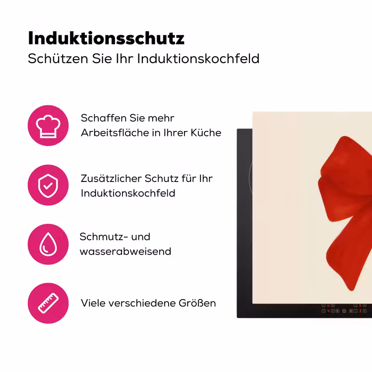 Strik - Symmetrisch - Rood - Lint Inductie beschermer vinyl 3mm klein -zzzzzzz-lf-ups