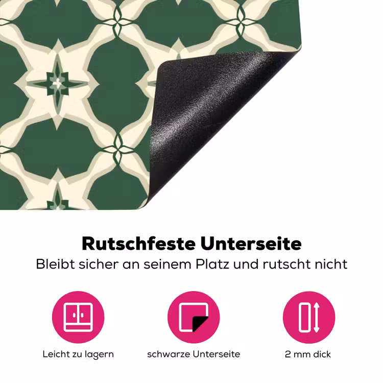 Tegel - Klassiek - Groen Inductie beschermer vinyl 3mm klein 276 -zzzzzzz-lf-onderkant