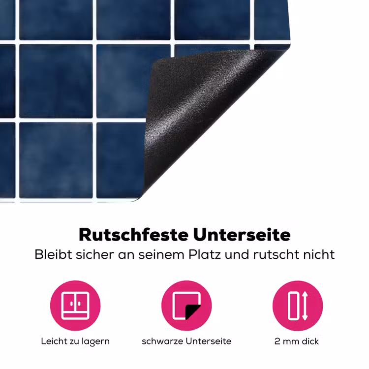 Tegel - Modern - Blauw Inductie beschermer vinyl 3mm klein 276 -zzzzzzz-lf-onderkant