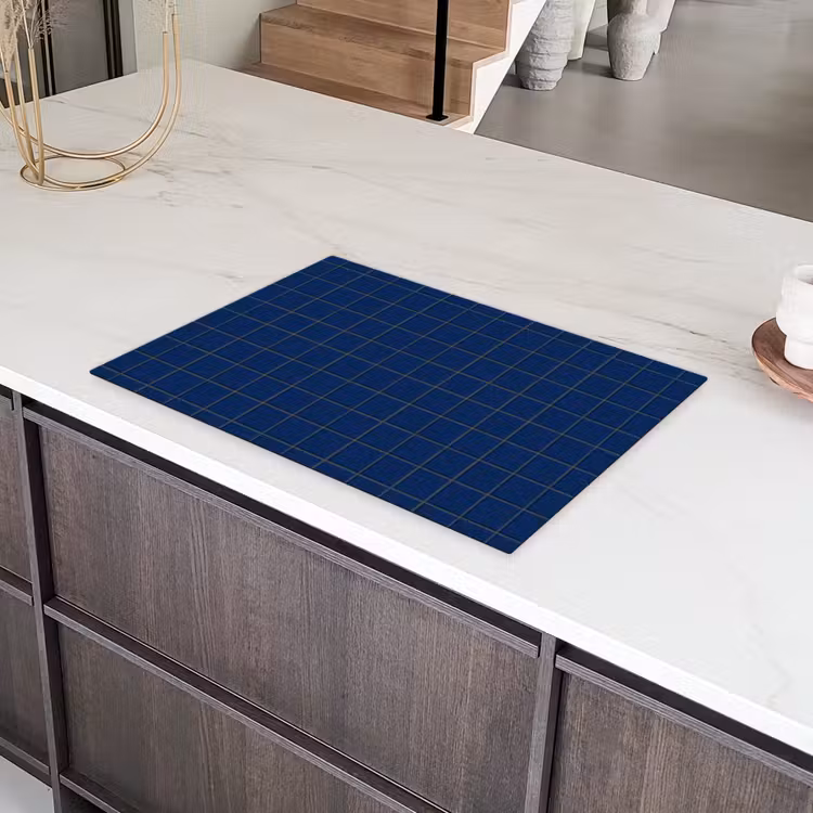 Tegel - Patroon - Blauw Inductie beschermer vinyl 3mm klein 276 -sfeer8