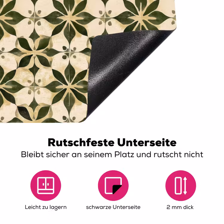 Tegel - Dessin - Groen Inductie beschermer vinyl 3mm klein 276 -zzzzzzz-lf-onderkant