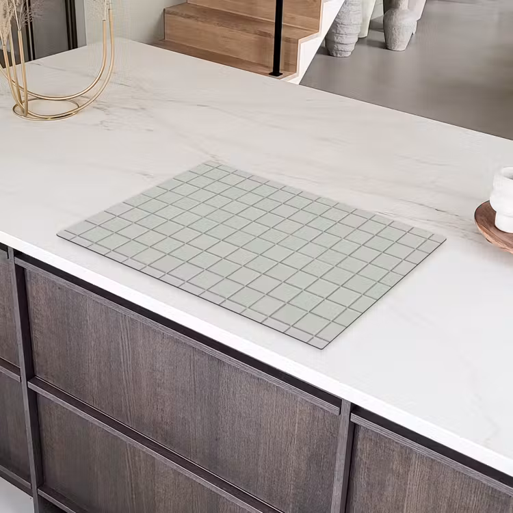 Tegel - Patroon - Lichtgroen Inductie beschermer vinyl 3mm klein 276 -sfeer8