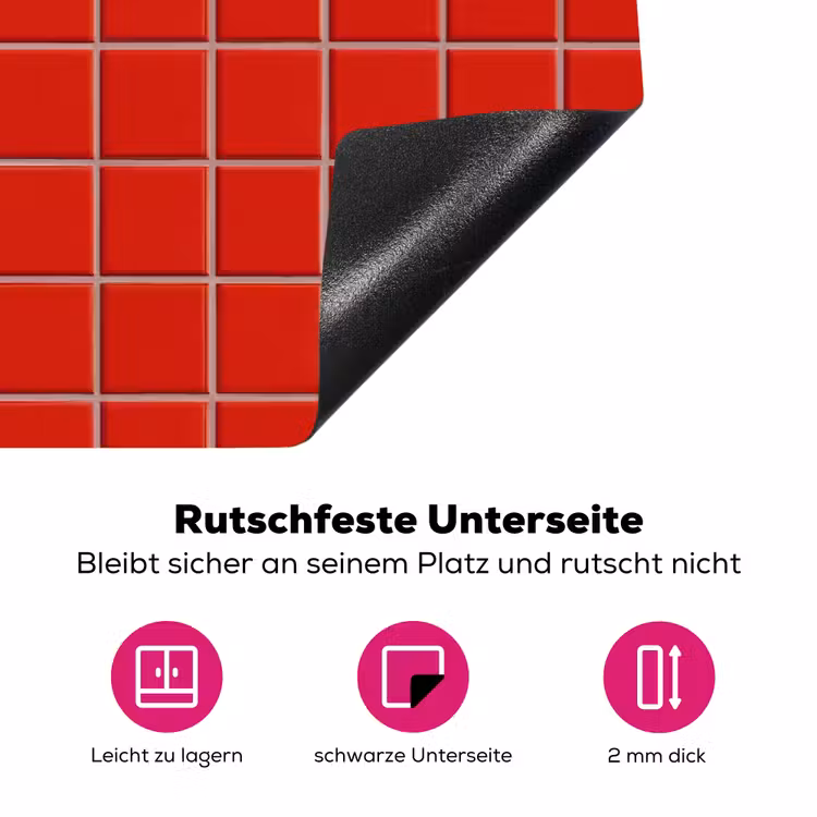Tegel - Patroon - Kersen - Rood Inductie beschermer vinyl 3mm klein 276 -zzzzzzz-lf-onderkant