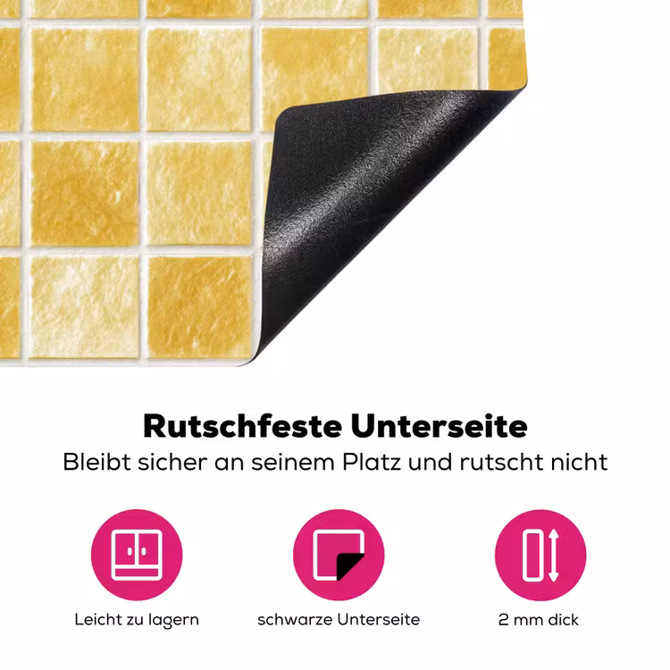 Tegels - Mozaïek - Textuur - Goudgeel Inductie beschermer vinyl 3mm klein 276 -zzzzzzz-lf-onderkant