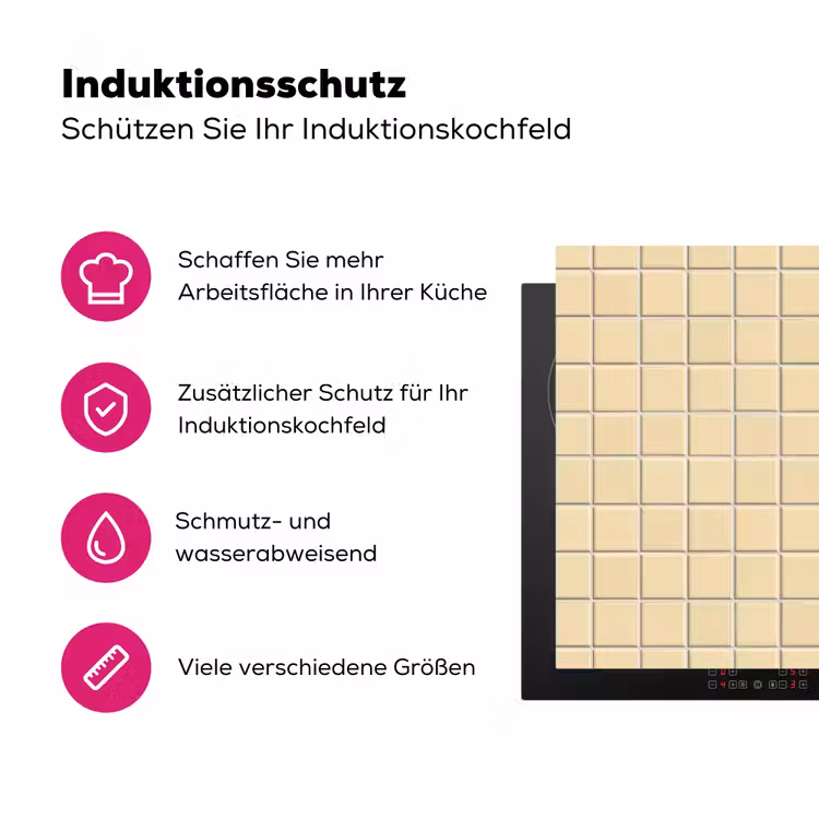Tegels - Patroon - Crème Inductie beschermer vinyl 3mm klein 276 -zzzzzzz-lf-ups