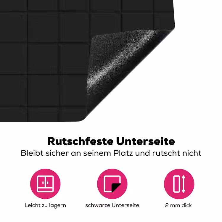 Tegels - Patroon - Mat - Zwart Inductie beschermer vinyl 3mm klein 276 -zzzzzzz-lf-onderkant