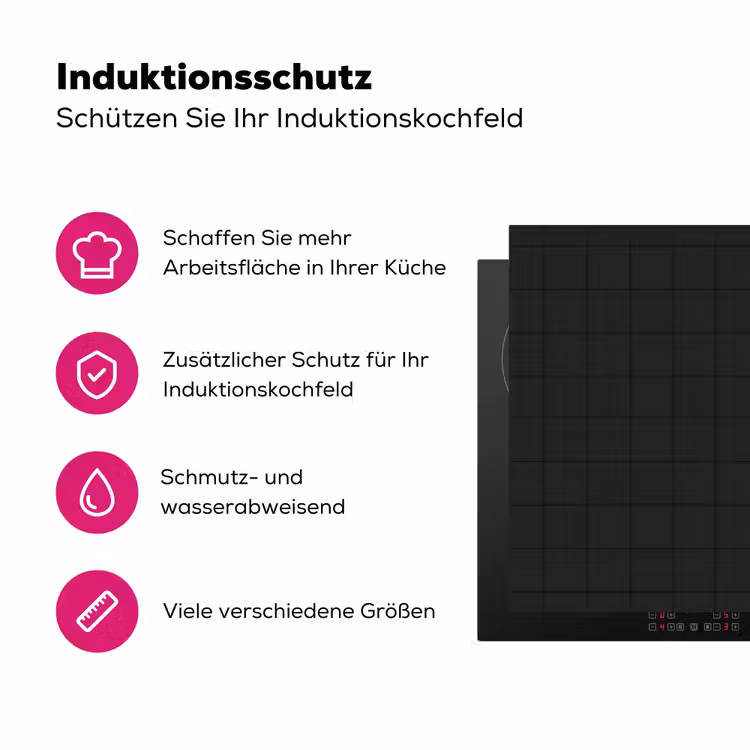 Tegels - Patroon - Mat - Zwart Inductie beschermer vinyl 3mm klein 276 -zzzzzzz-lf-ups