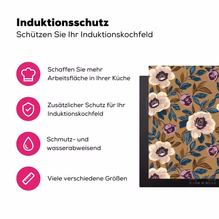 Floraal - Stilleven - Kleurrijk Inductie beschermer vinyl 3mm klein 276 -zzzzzzz-lf-ups