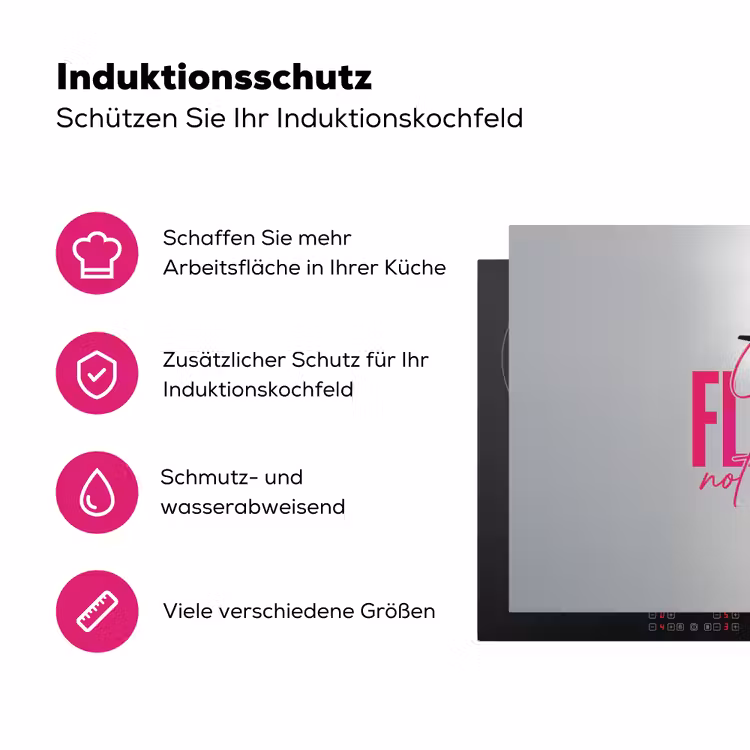 Catch flights not feelings - Vliegtuig - Roze Inductie beschermer vinyl 3mm klein -zzzzzzz-lf-ups