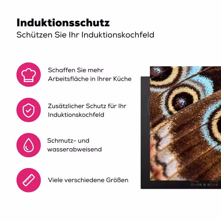 Vleugels - Vlinder - Blauw Inductie beschermer vinyl 3mm klein -zzzzzzz-lf-ups