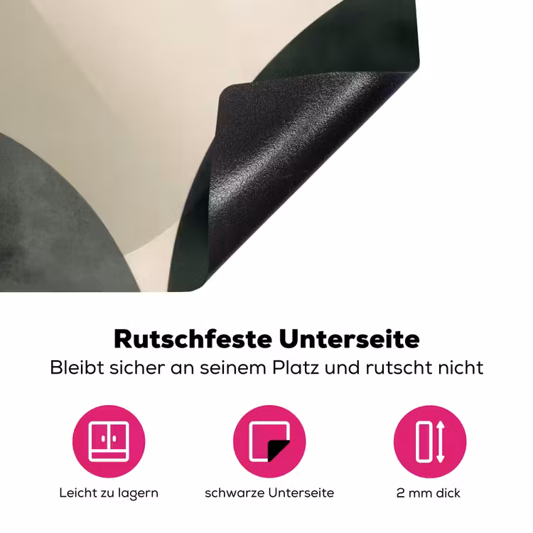 Vlakken - Abstract - Beige - Cirkels Inductie beschermer vinyl 3mm klein -zzzzzzz-lf-onderkant