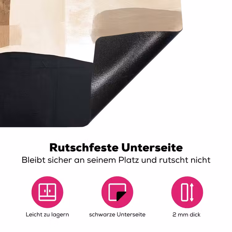 Vlakken - Abstract - Zwart - Strepen Inductie beschermer vinyl 3mm klein -zzzzzzz-lf-onderkant
