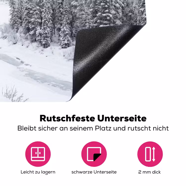 Rivier - Bevroren - Landschap - Winter Inductie beschermer vinyl 3mm klein -zzzzzzz-lf-onderkant