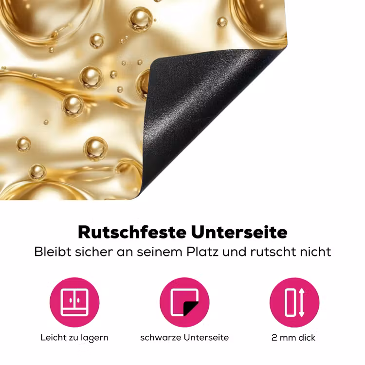 Vloeibaar - Druppels - Goud Inductie beschermer vinyl 3mm klein 276 -zzzzzzz-lf-onderkant