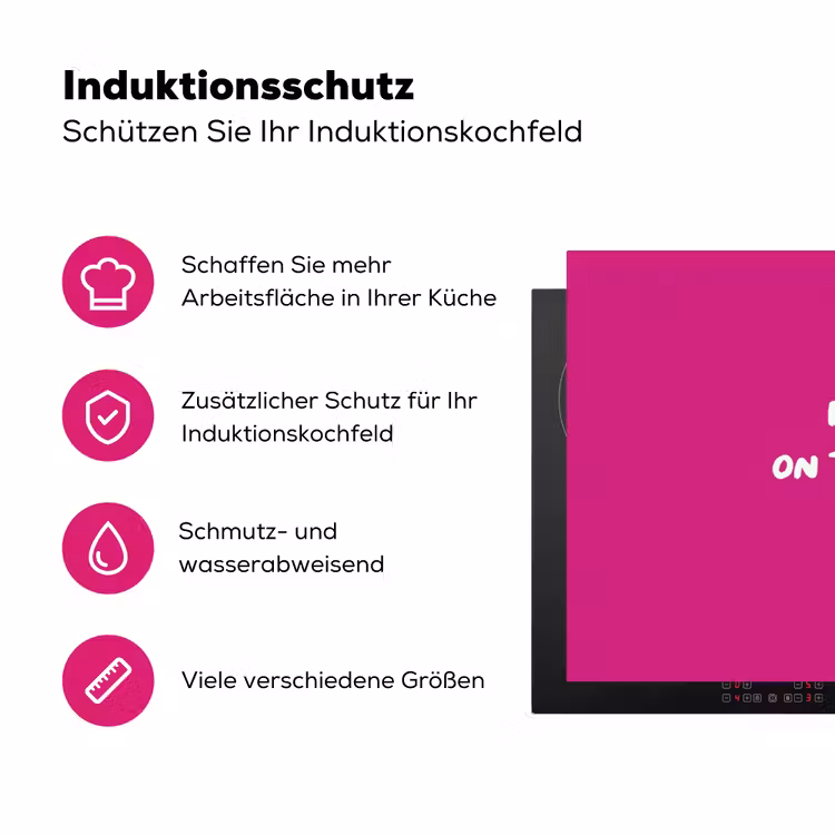 Focus - Smiley - Roze Inductie beschermer vinyl 3mm klein -zzzzzzz-lf-ups