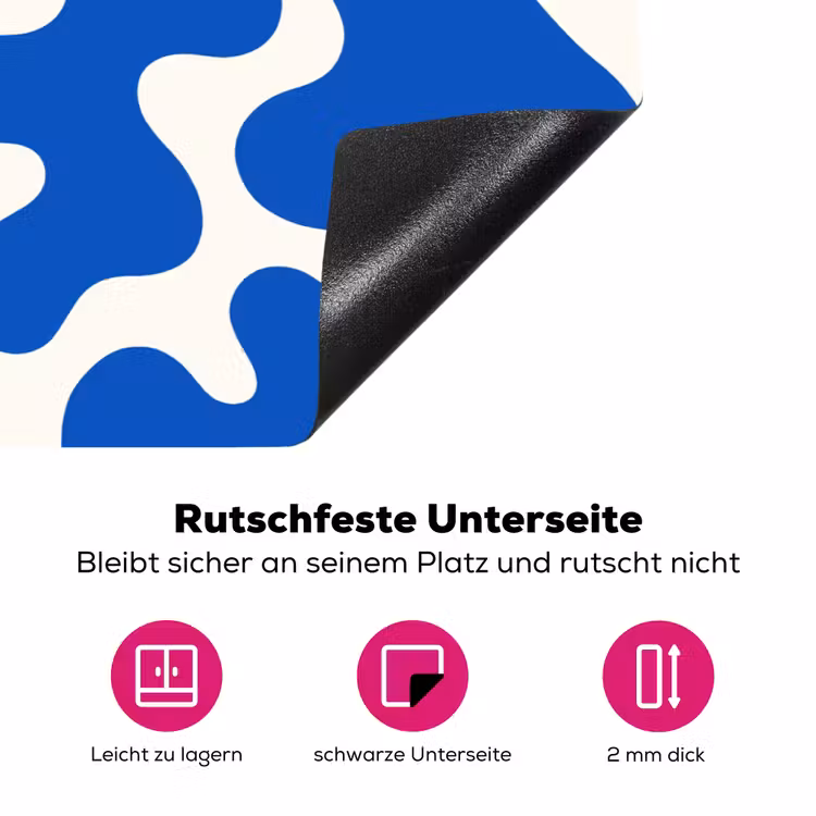 Vormen - Abstract - Blauw - Golven Inductie beschermer vinyl 3mm klein -zzzzzzz-lf-onderkant