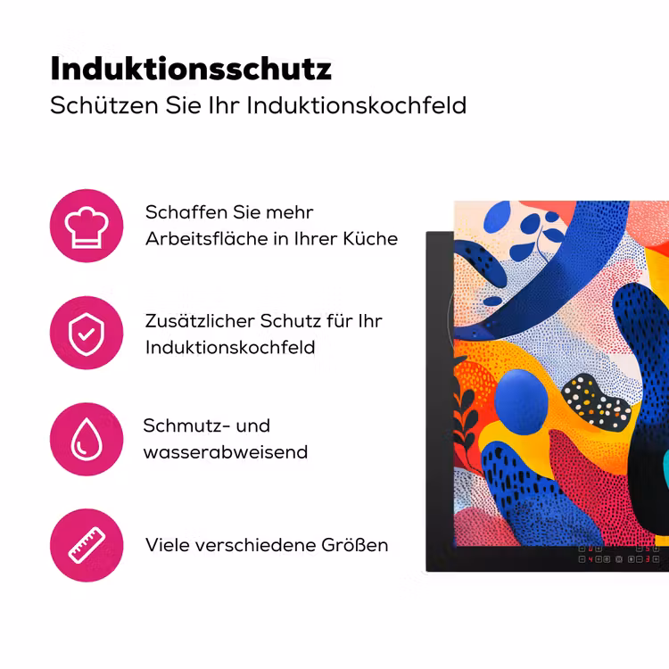 Vormen - Abstract - Stippels - Blauw Inductie beschermer vinyl 3mm klein -zzzzzzz-lf-ups