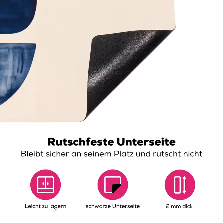 Vormen - Blauw - Abstract Inductie beschermer vinyl 3mm klein -zzzzzzz-lf-onderkant
