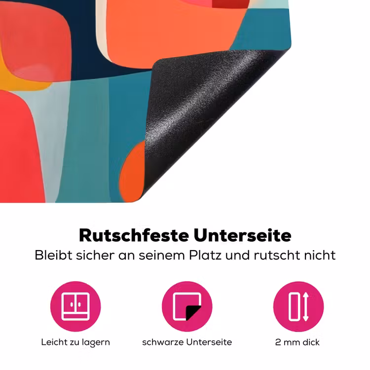 Vormen - Kleurrijk - Abstract - Vlakken Inductie beschermer vinyl 3mm klein -zzzzzzz-lf-onderkant