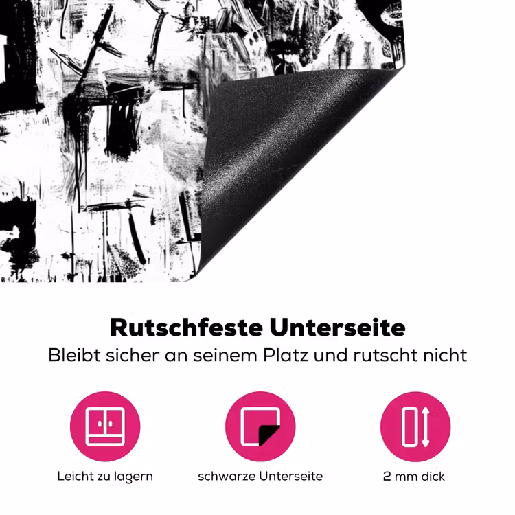 Vormen - Gezocht - Zwart - Abstract Inductie beschermer vinyl 3mm klein -zzzzzzz-lf-onderkant