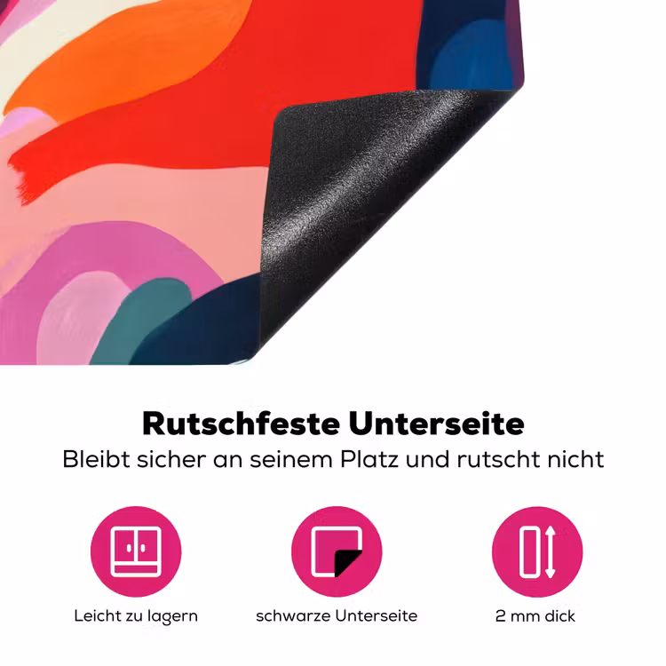 Vormen - Golvend - Abstract - Felroze Inductie beschermer vinyl 3mm klein -zzzzzzz-lf-onderkant