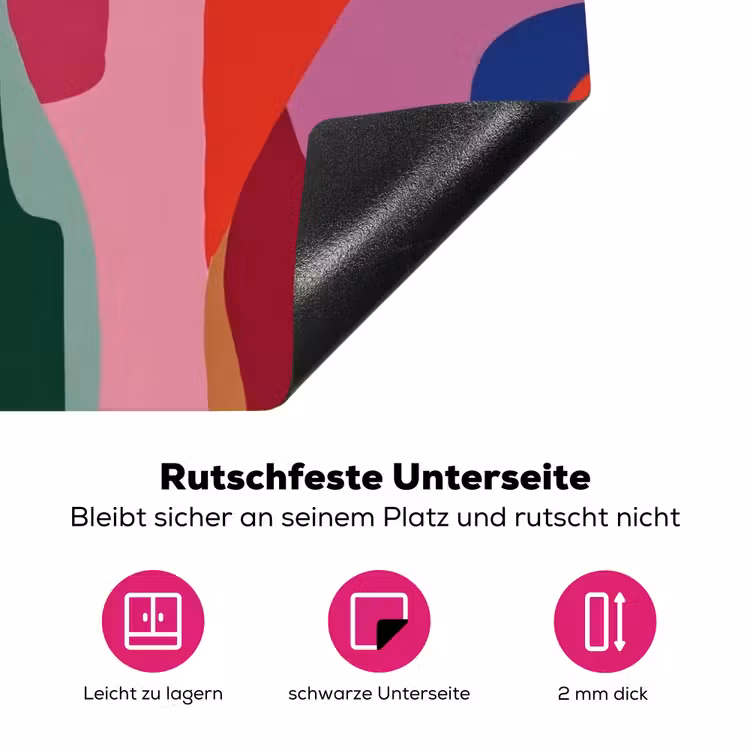 Vormen - Bochten - Kleurrijk - Abstract Inductie beschermer vinyl 3mm klein -zzzzzzz-lf-onderkant