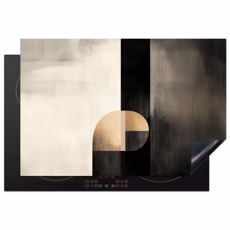 Vormen - Modern - Zwart Inductie beschermer vinyl 3mm klein -3d