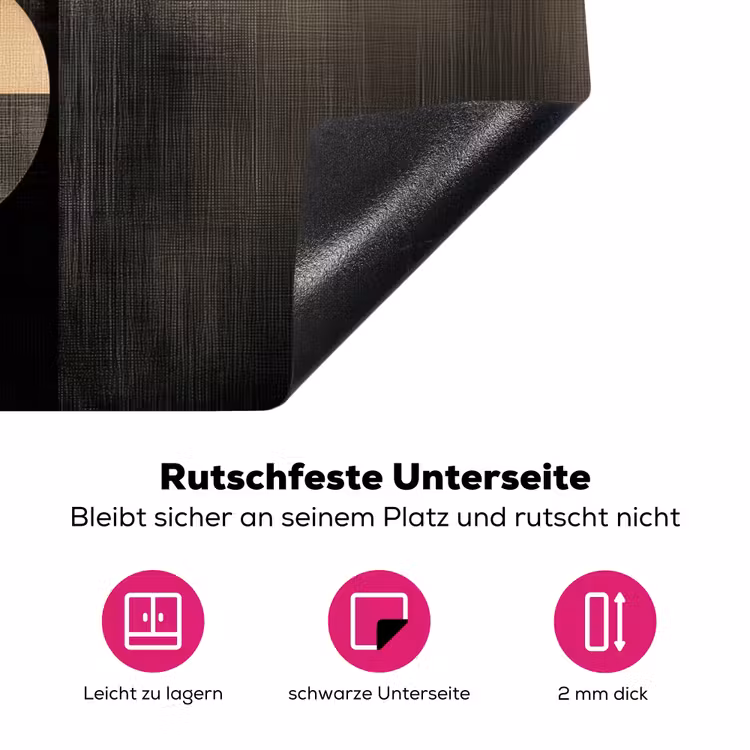 Vormen - Modern - Zwart Inductie beschermer vinyl 3mm klein -zzzzzzz-lf-onderkant