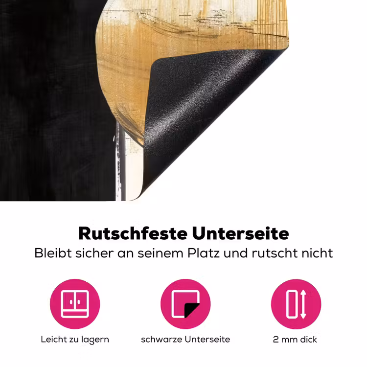 Vormen - Penseelstreken - Abstract - Goud Inductie beschermer vinyl 3mm klein -zzzzzzz-lf-onderkant