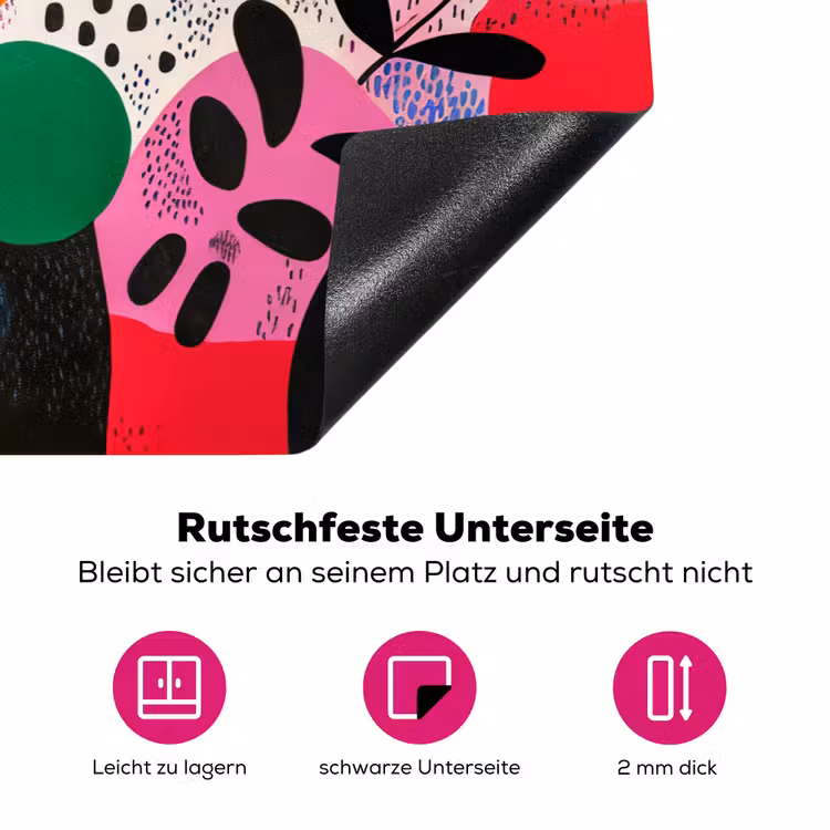 Vormen - Stippen - Kleurrijk Inductie beschermer vinyl 3mm klein -zzzzzzz-lf-onderkant