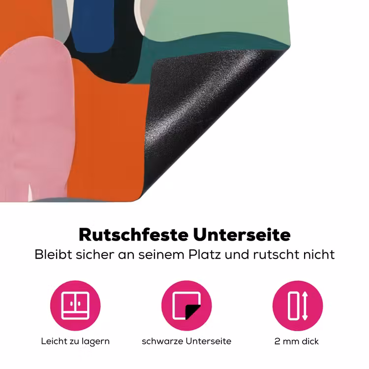 Vormen - Ritmisch - Kleuren - Abstract Inductie beschermer vinyl 3mm klein -zzzzzzz-lf-onderkant