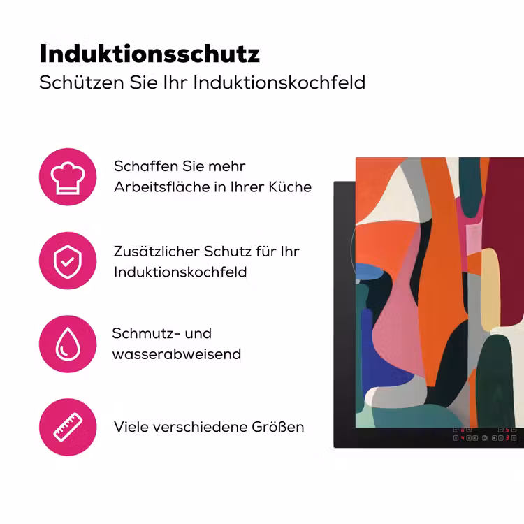Vormen - Ritmisch - Kleuren - Abstract Inductie beschermer vinyl 3mm klein -zzzzzzz-lf-ups