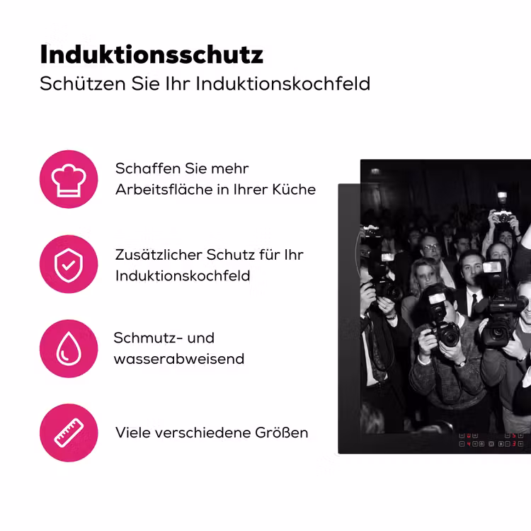 Fotografen - Menigte - Flitsers - Journalistiek Inductie beschermer vinyl 3mm klein -zzzzzzz-lf-ups