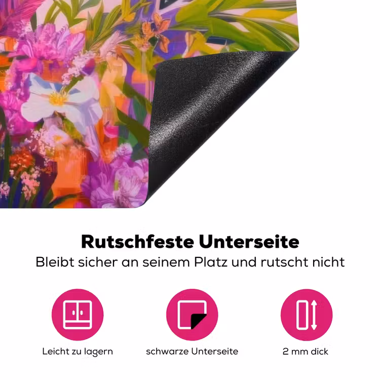 Vrouw - Abstract - Cirkel - Bloemen Inductie beschermer vinyl 3mm klein -zzzzzzz-lf-onderkant