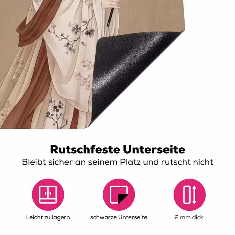 Vrouw - Azië - Kunst - Beige Inductie beschermer vinyl 3mm klein -zzzzzzz-lf-onderkant
