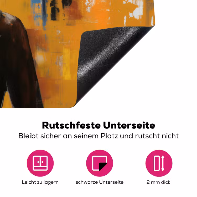 Vrouw - Ogen - Penseelstreken - Geel Inductie beschermer vinyl 3mm klein -zzzzzzz-lf-onderkant