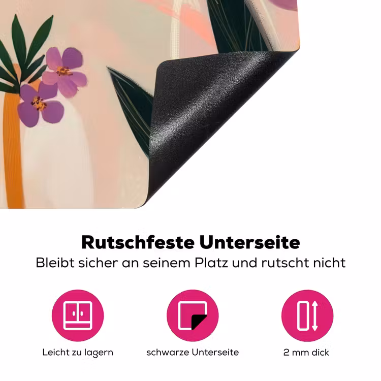 Vrouw - Bloemen - Pastel Inductie beschermer vinyl 3mm klein -zzzzzzz-lf-onderkant