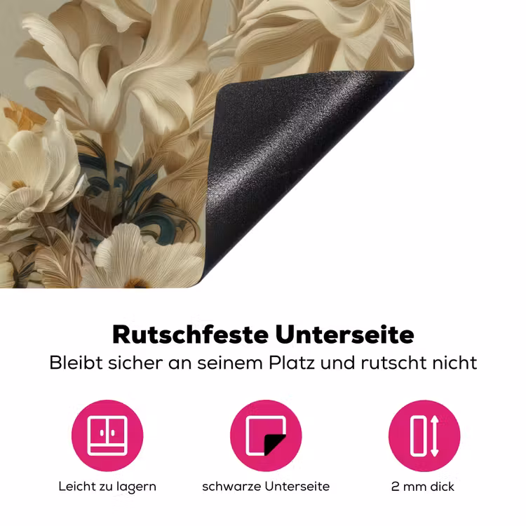 Vrouw - Bloemen - Zonnebril - Wit Inductie beschermer vinyl 3mm klein -zzzzzzz-lf-onderkant