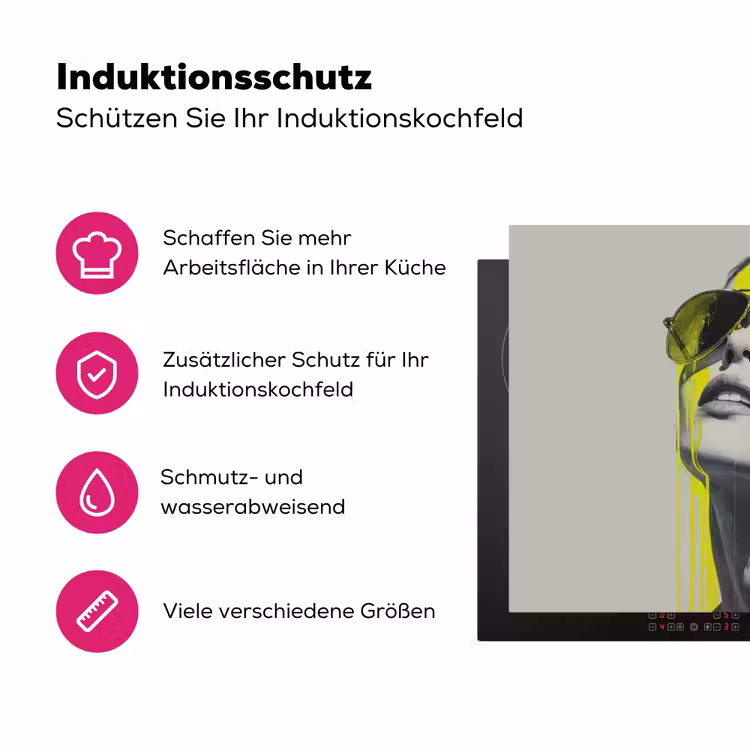 Vrouw - Bril - Verf Inductie beschermer vinyl 3mm klein -zzzzzzz-lf-ups