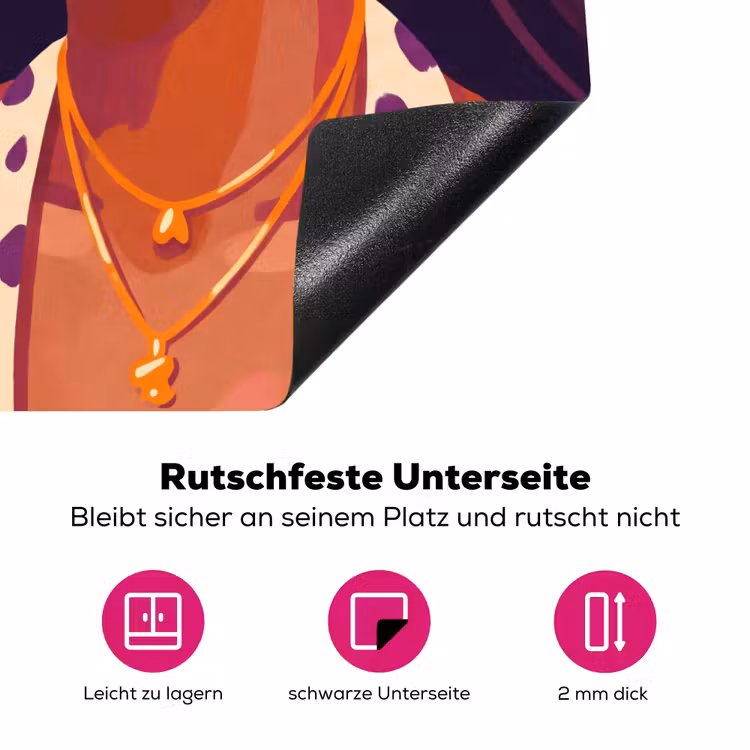 Vrouw - Champagne - Feest - Modern - Oranje Inductie beschermer vinyl 3mm middel -zzzzzzz-lf-onderkant