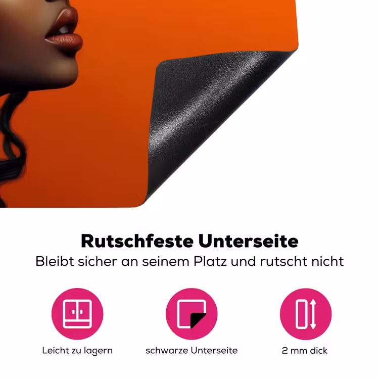 Vrouw - Chilipepers - Pepers - Bloemen Inductie beschermer vinyl 3mm klein -zzzzzzz-lf-onderkant