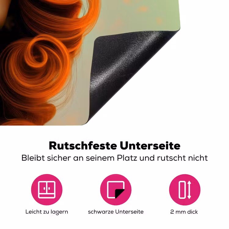 Vrouw - Aardbeien - Kroon Inductie beschermer vinyl 3mm klein -zzzzzzz-lf-onderkant